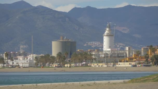 Faro Málaga — Vídeo de stock