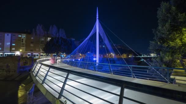 Timelapse Pasarela Manterola Por Noche — Vídeo de stock