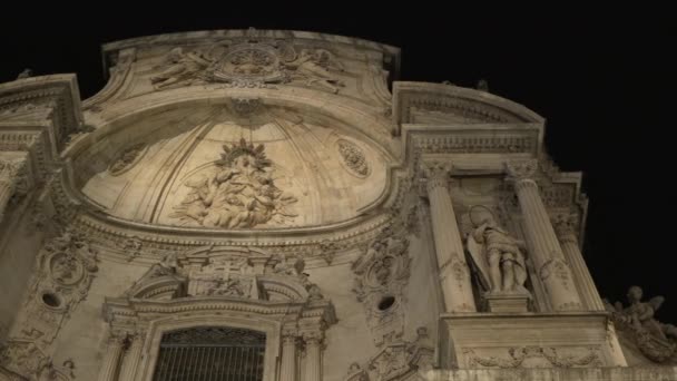 Fachada Catedral Murcia Iglesia Católica Romana — Vídeos de Stock