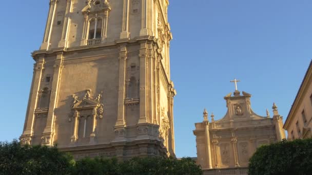 Inclinazione Del Campanile Della Cattedrale Murcia — Video Stock