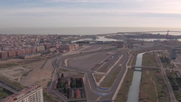 Вид Воздуха Городе Валенсия — стоковое видео