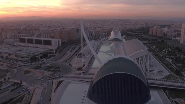 Vista Aérea Del Complejo Ciudad Las Artes Las Ciencias — Vídeos de Stock