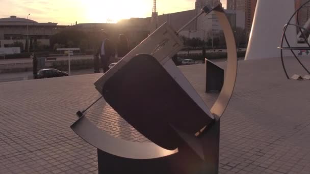 Солнечные Часы Валенсии Испания — стоковое видео
