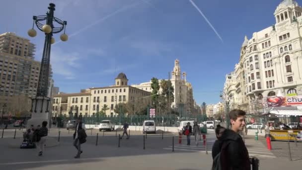 Gebäude Stadtzentrum Von Valencia — Stockvideo