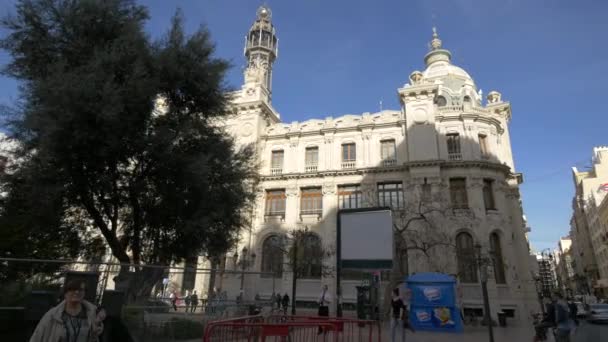 Здание Центрального Почтамта Валенсии — стоковое видео