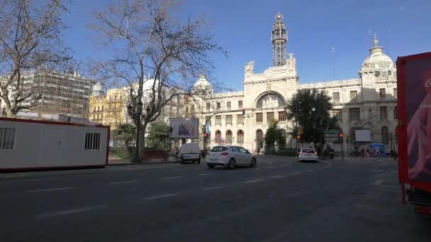 Het Centraal Postkantoor Placa Ajuntament — Stockvideo