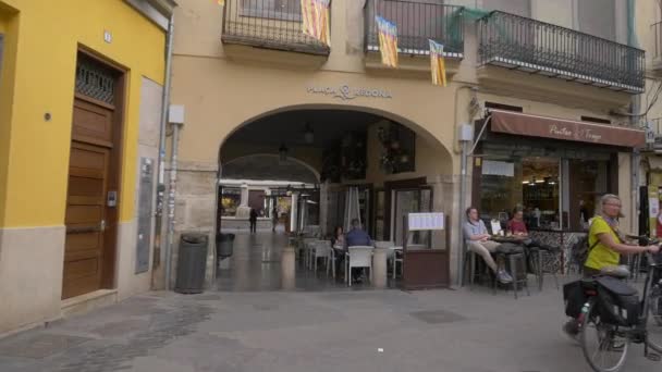 Stände Und Stege Auf Der Plaza Redonda — Stockvideo