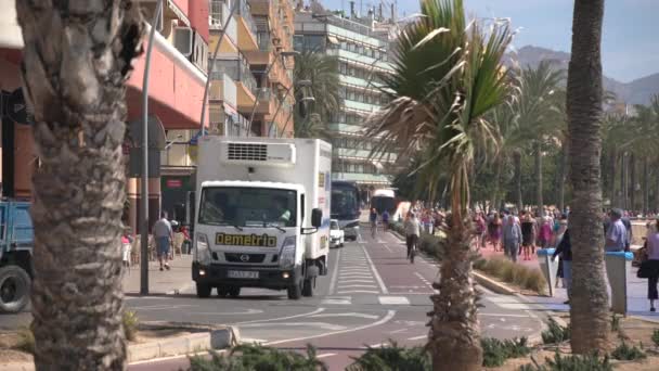 Gehen Und Fahren Auf Einer Straße — Stockvideo