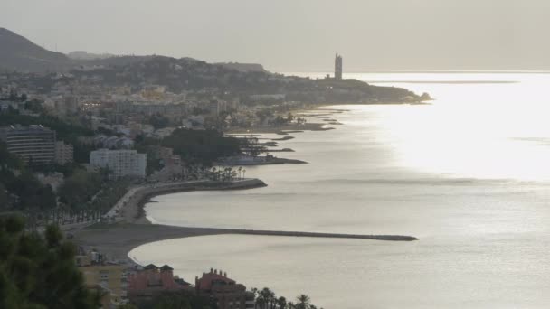 Cidade Málaga Mar Alborão — Vídeo de Stock