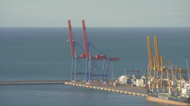 Краны Промышленных Портов Малага Испания — стоковое видео