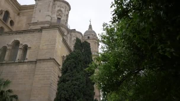 Muren Van Kathedraal Van Malaga — Stockvideo