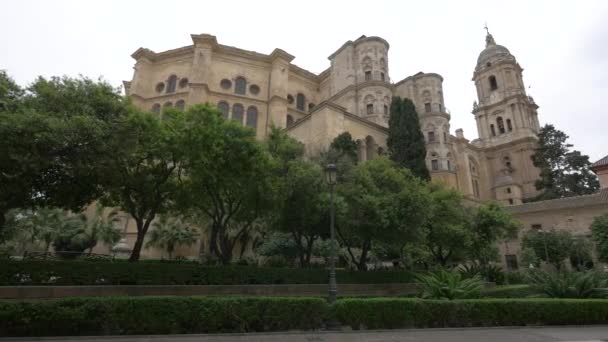 Catedral Málaga Edifício Antigo — Vídeo de Stock