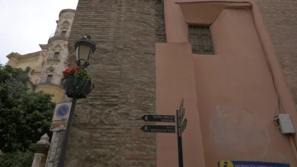 Das Südportal Der Kathedrale Von Malaga — Stockvideo