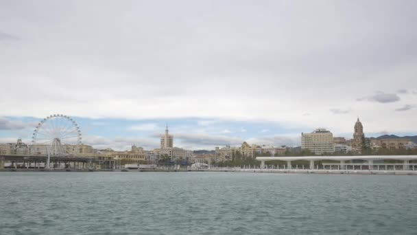 Staden Malaga Sett Utifrån Havet — Stockvideo