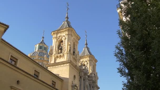 大聖堂の鐘楼とドーム San Juan Dios — ストック動画