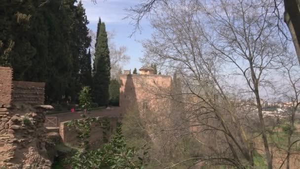 Alhambra Nın Eski Duvarları — Stok video