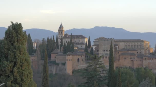 Kilátás Épületek Alhambra — Stock videók