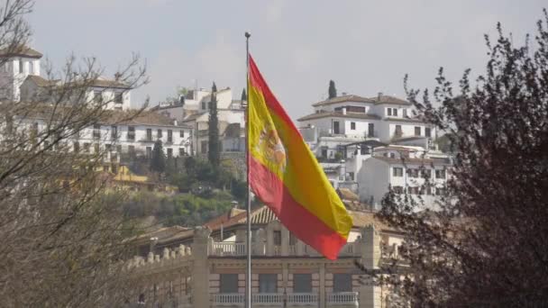 Flagge Spaniens Weht — Stockvideo