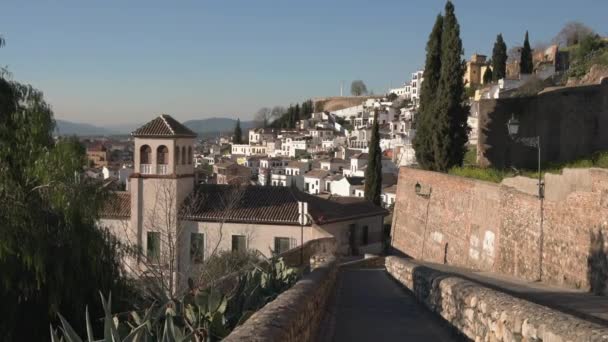 Zicht Gebouwen Granada — Stockvideo