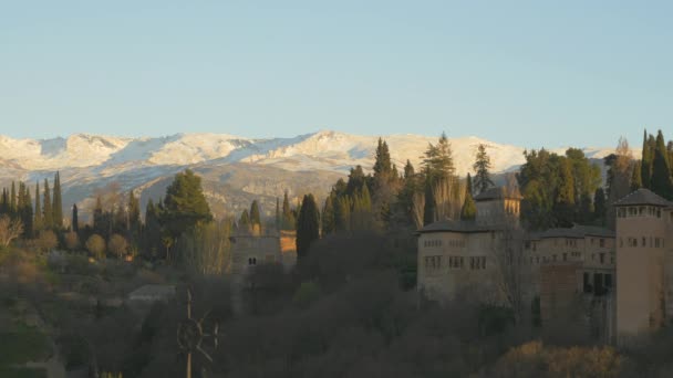 Pico Del Veleta Alhambra Sarayı — Stok video