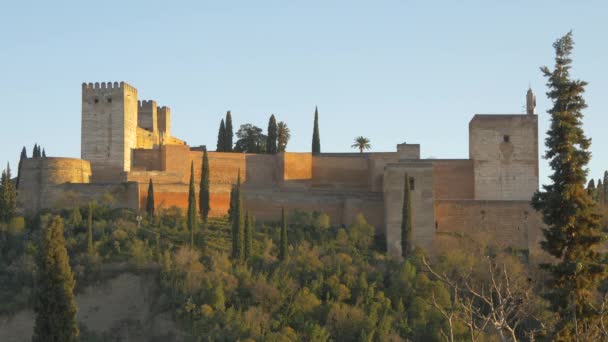 Alhambra Alcazaba — Stok video
