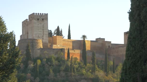 Alcazaba Granada Spanje — Stockvideo