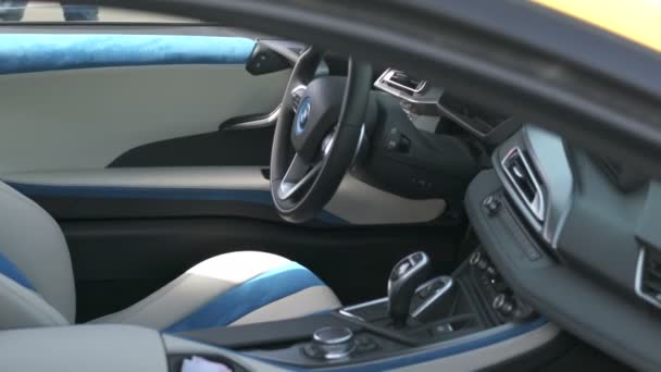 Car Interior Exhibition Closeup — Stock Video