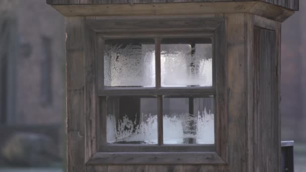 Fenster Mit Frost Historisches Konzept — Stockvideo