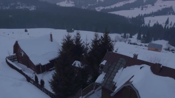 Vista Aerea Una Zona Montana Durante Inverno — Video Stock