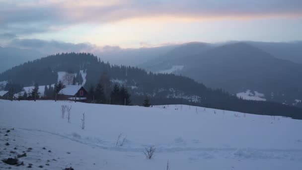 Krajobraz Górami Zimą — Wideo stockowe