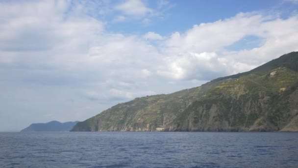 Ligurian Coast Seen Sea — Stock Video