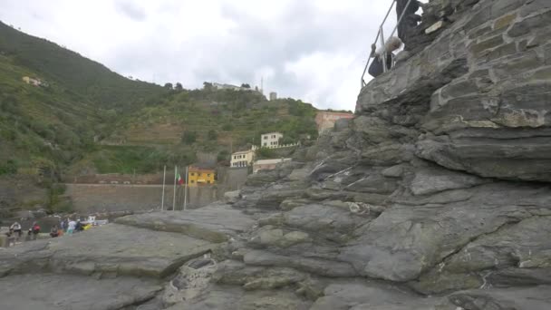 Vernazza岩の海の正面 ビデオ — ストック動画