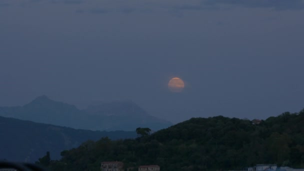 Vista Sulla Luna Sulle Colline Sera — Video Stock