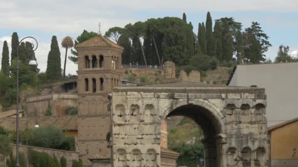 Arco Superior Antigua Ciudad Roma — Vídeos de Stock