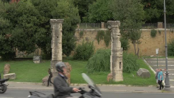 Columnas Sobre Del Teatro Marcello Roma — Vídeos de Stock