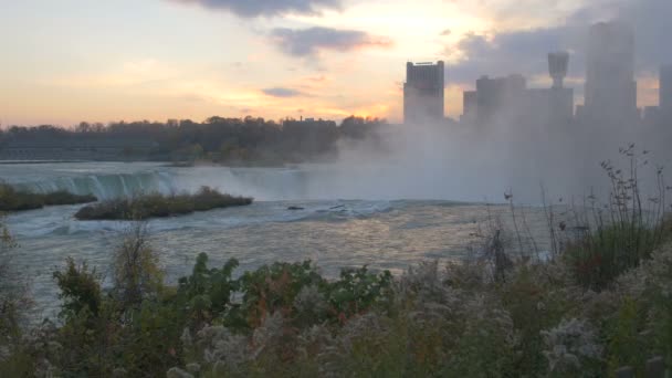 Cataratas Del Niágara Atardecer — Vídeos de Stock