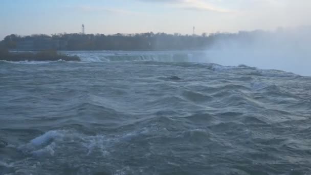 Niagara Falls Seen Sunset — Stock videók