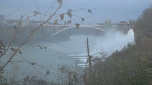 Puente Arco Iris Sobre Río Niágara — Vídeos de Stock