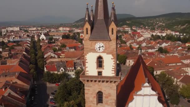 Aerial View Evangelical Church — Stock Video