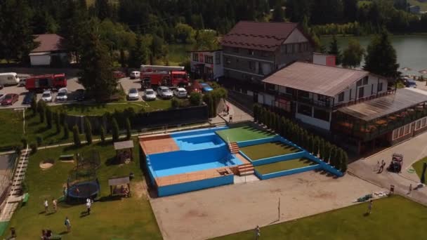 Vue Aérienne Des Pompiers Préparant Exercice Incendie — Video