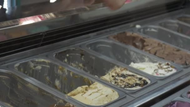 Hand Scooping Ice Cream — Stock Video