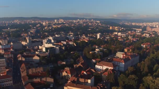 Cluj Naples Ca市的空中景观 — 图库视频影像