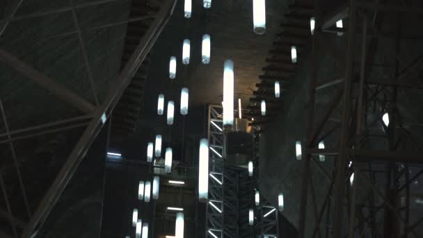 Turda Tuz Madeni Nin Işıkları — Stok video