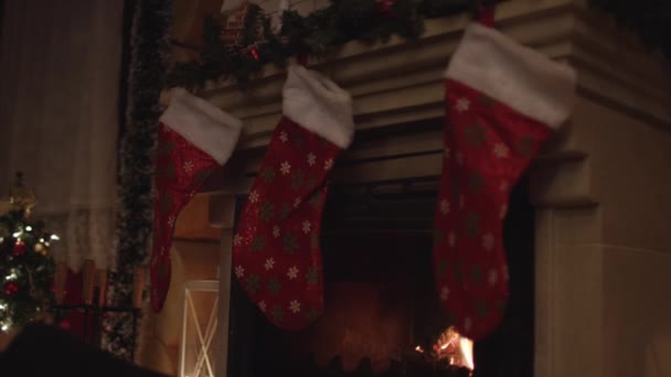 Close Christmas Stockings — стоковое видео
