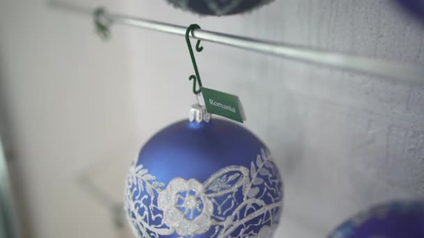 Una Decoración Azul Navidad — Vídeo de stock