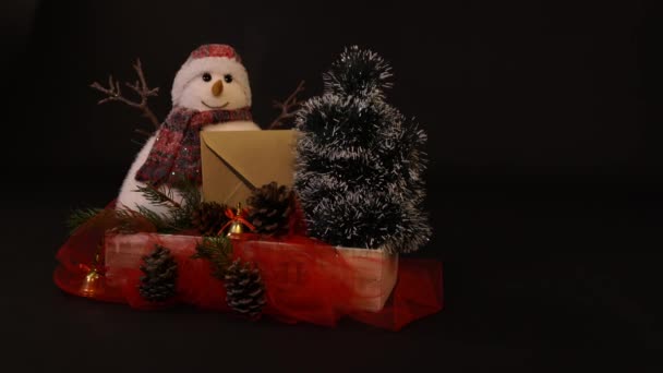 Christmas Decoration Snowman — Stock Video