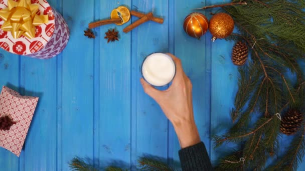 Galletas Leche Para Santa — Vídeo de stock