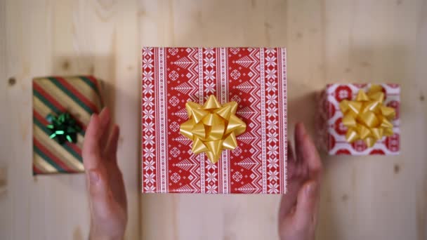 Hands Taking Present — Stock Video