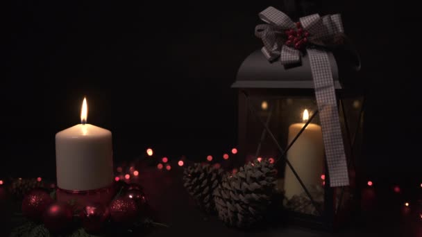 Decorações Natal Velas — Vídeo de Stock