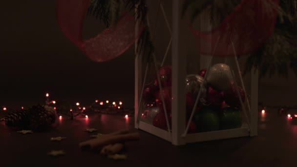 Noel Balolarını Işıkları Kapatın — Stok video
